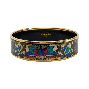 Hermes Enamel GM Bangle Plated Cloisonne Indian Bracelet